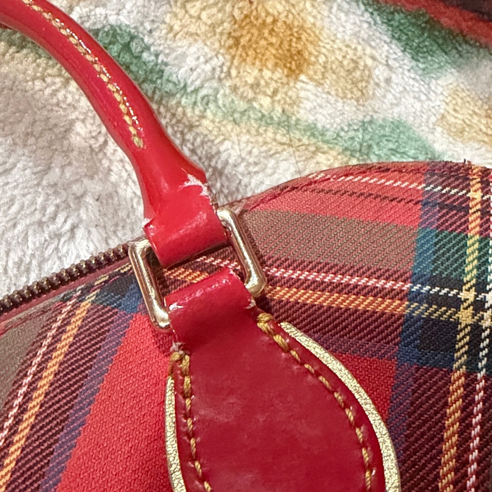 Red plaid Dooney & Burke handbag - Picture 6 of 8